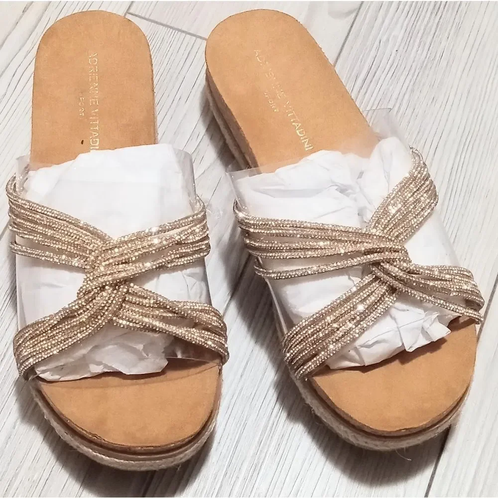 (S-4272) Adrienne Vittadini Proove Womens Round Mules Sz 9.5